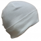 Preview: Bindemütze mit Umschlag weiß Baumwolltrikot Größe 35-51
