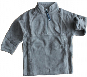 Fleece Sweater 100% kbA Baumwolle  steingrau Größe 104-128