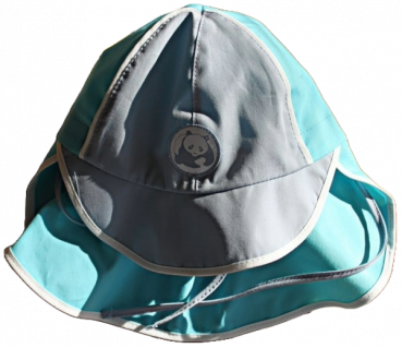 Hut mit Nackenschutz pure grau/blau 100%kbA cotton