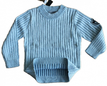Ripp-Pullover hellblau Größe 104/110
