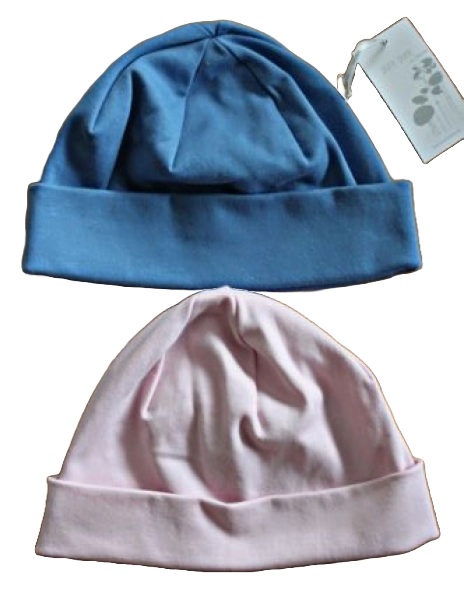 Umschlagmütze pure aqua oder rosa 100% kbA cotton Größe 55-57