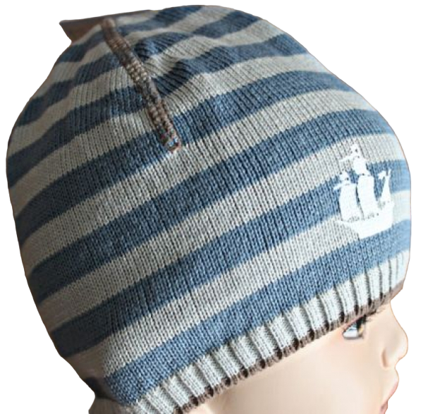 Beanie pure pure beige/kieselblau 100%kbA cotton Gr.49-55