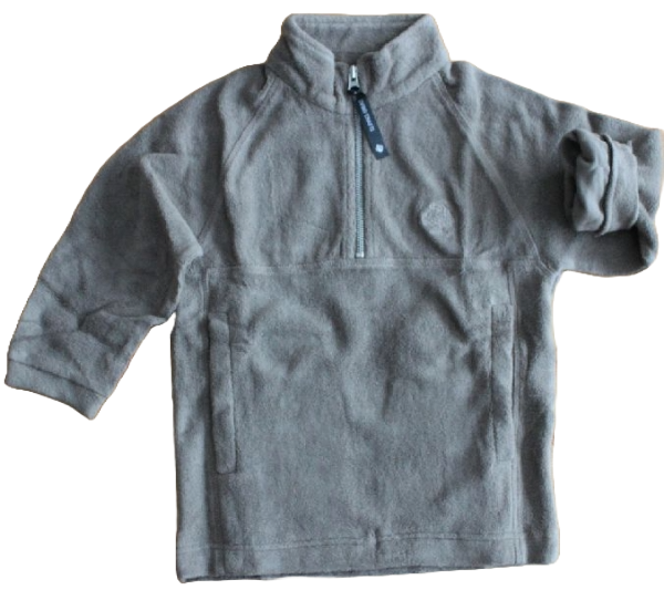 Fleece Sweater 100% kbA Baumwolle  steingrau Größe 104-128