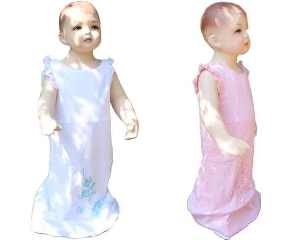 Kleid ärmellos Baumwolle Krepp rosa Größe 98-128 Kleid ärmellos Baumwolle Krepp rosa Größe 98-128
