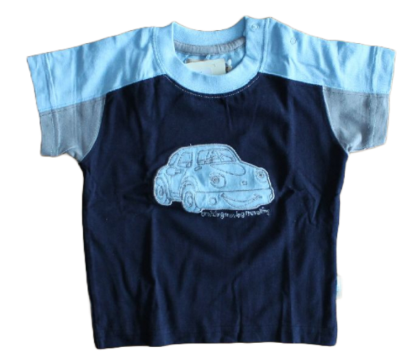 T-Shirt mit Stick-Applikation "car", 100% Baumwolle