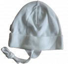 Bindemütze mit Umschlag weiß Baumwolltrikot Größe 35-51
